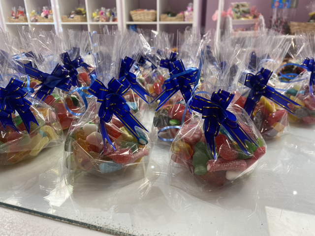 Sweet bags blue bows 