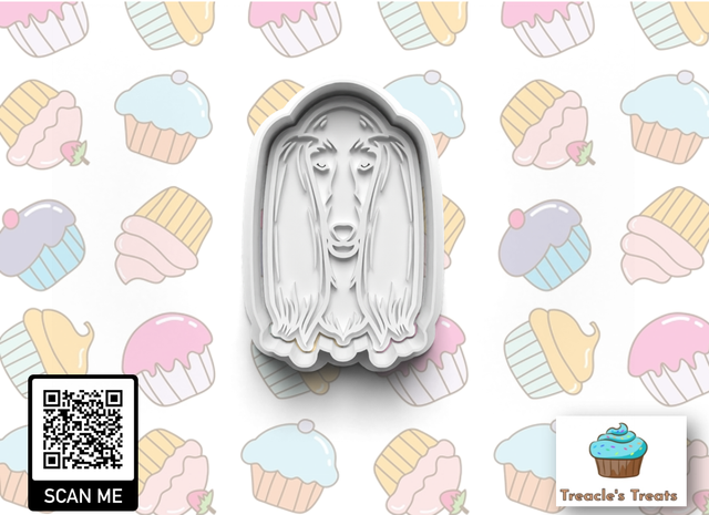 Afghan hound Head Fondant/cookie stamp with cutter