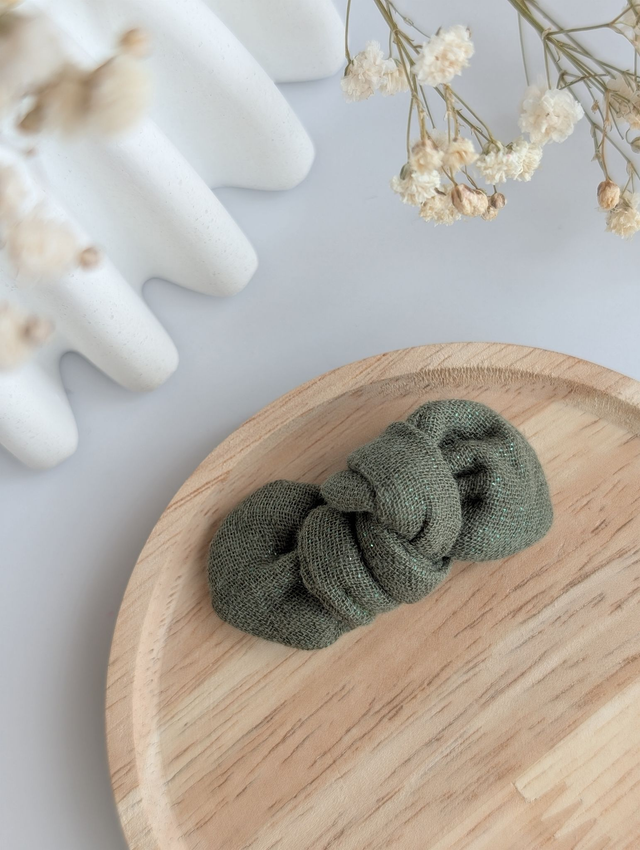 Barrette noeud Romie scintillant