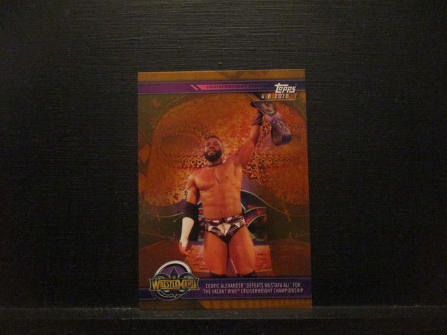 Cedric Alexander Defeats Mustafa Ali For The Vacant WWE Cruiserweight Championship - Brown Champions Original Trading Card #54