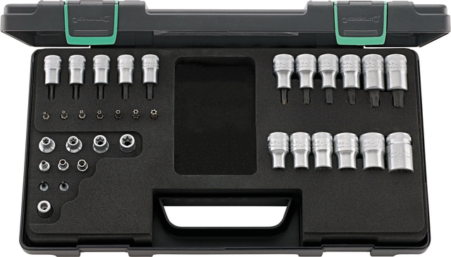 Steckschlüssel-Garnitur  89TX     1/4+3/8+1/2 zoll  34 TLG 