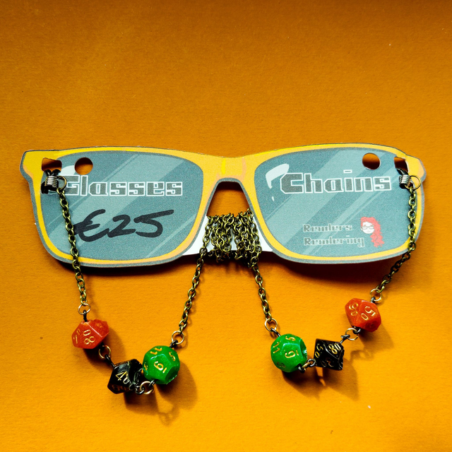 Red Black Green - 3Dice - Glasses Chain    [GCH-3DIC-PBPPL]