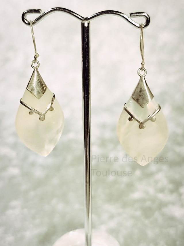 Boucle d'Oreilles Nacre Blanche