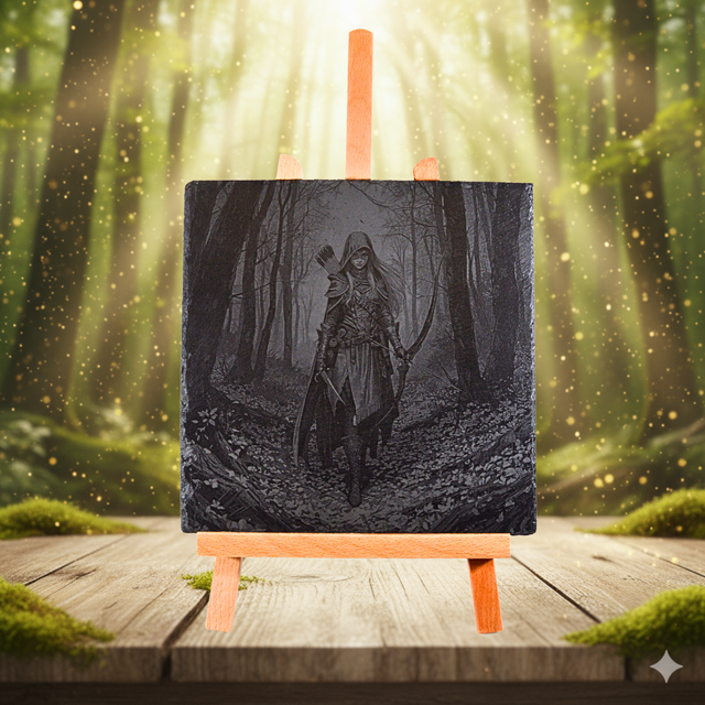 Voleuse des bois Ardoise 25x25cm