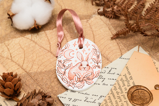 Christmas Rabbit Ornament 