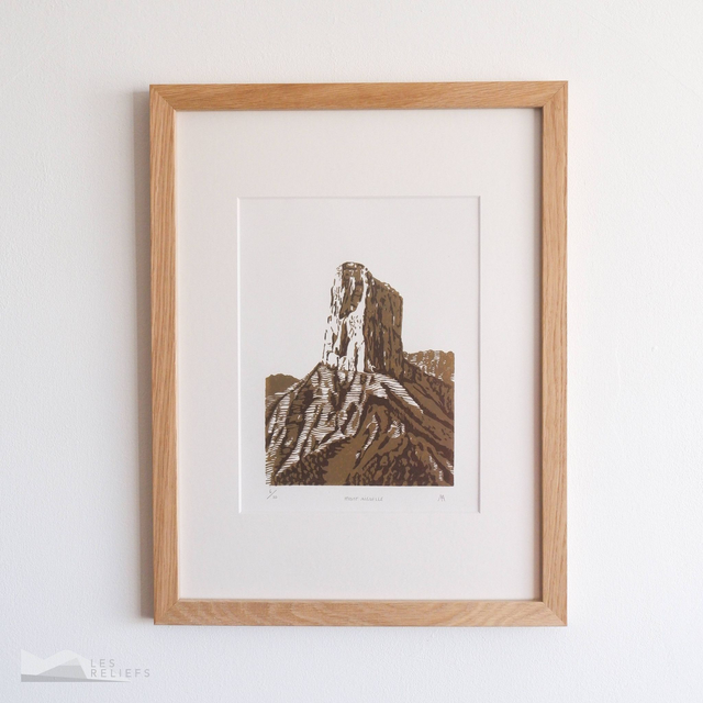 Linocut &#039;Mont Aiguille&#039;