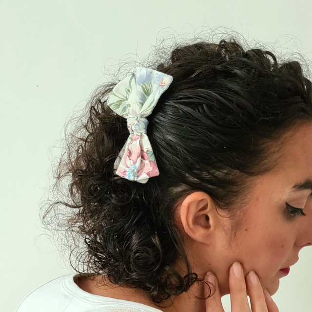 Barrettes en tissu revalorisé grand modèle