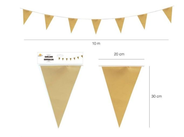 party ,   7256  FESTONE 20X30 CM ORO 10 MT