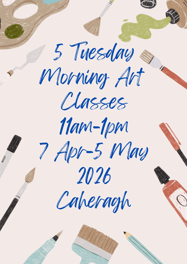 5 Tuesday Morning Art Classes from 7th Apr to 5th May 2026 in Saint Mary's Rectory Hall, Caheragh 
