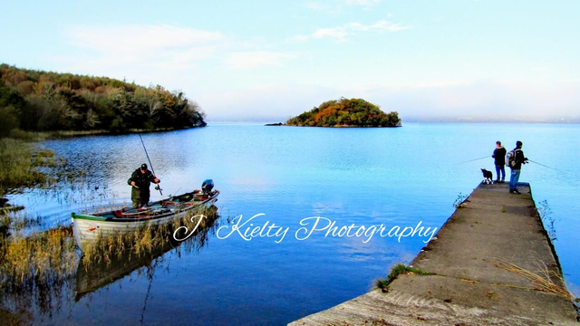 Fishing at the Isle of Innisfree, Lough Gill, County Sligo. 