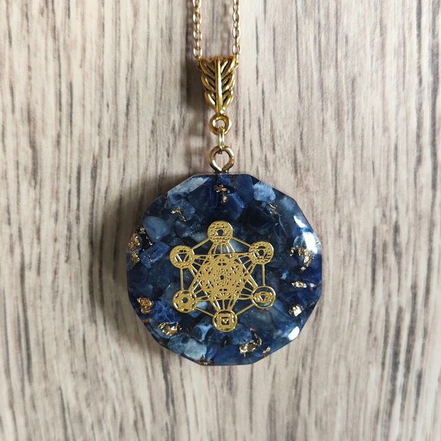 Orgonite pendentif métatron lapis lazuli
