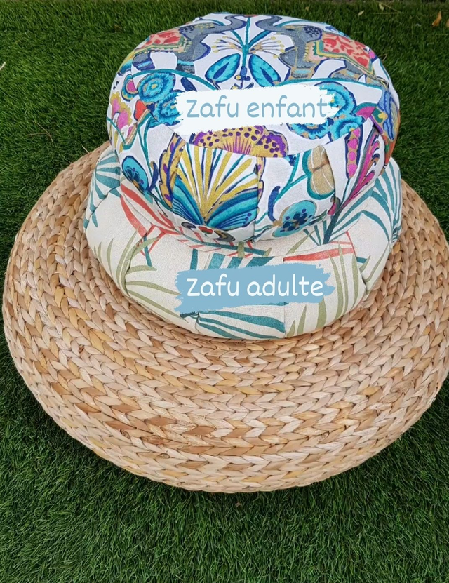 Mini Zafu pour enfant - motifs d'éléphants multicolores - KERALA