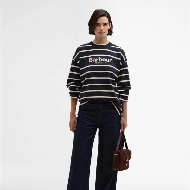 Barbour Maeve Top Dark Navy Ecru Stripe