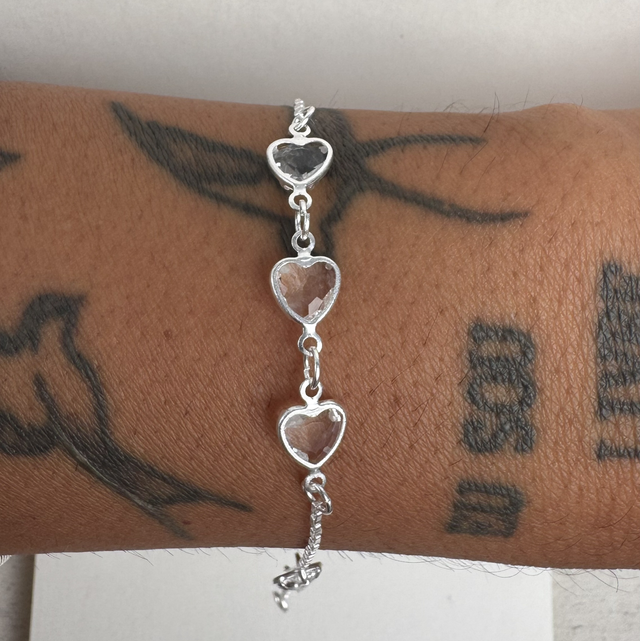 PULSEIRA 3 CORAÇÕES CRISTAIS 