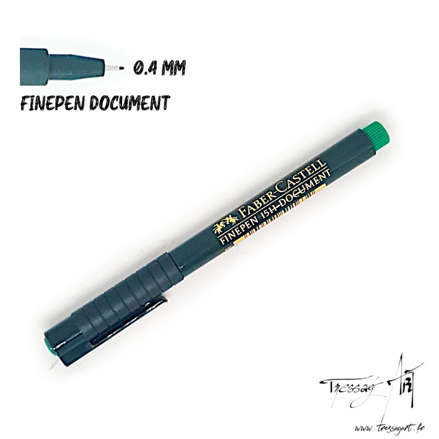 FABER CASTELL - STYLO FEUTRE FINEPEN DOCUMENT 0,4MM VERT - FB022163