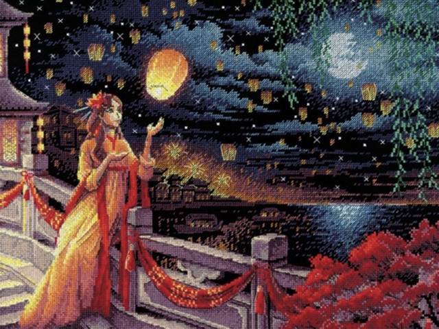 RIOLIS Lantern Festival Counted Cross Stitch Kit