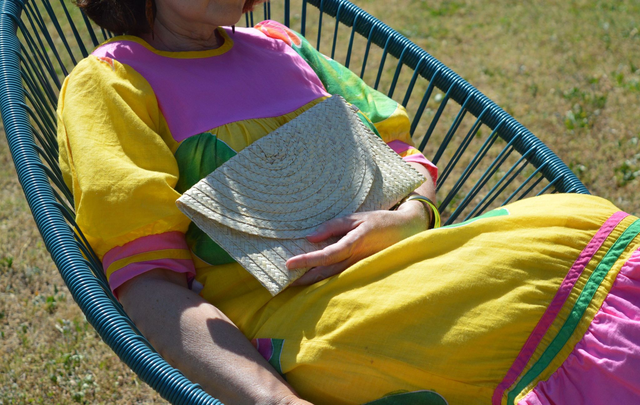 Pochette VAEA tressage fin intérieur tissu fermeture pression