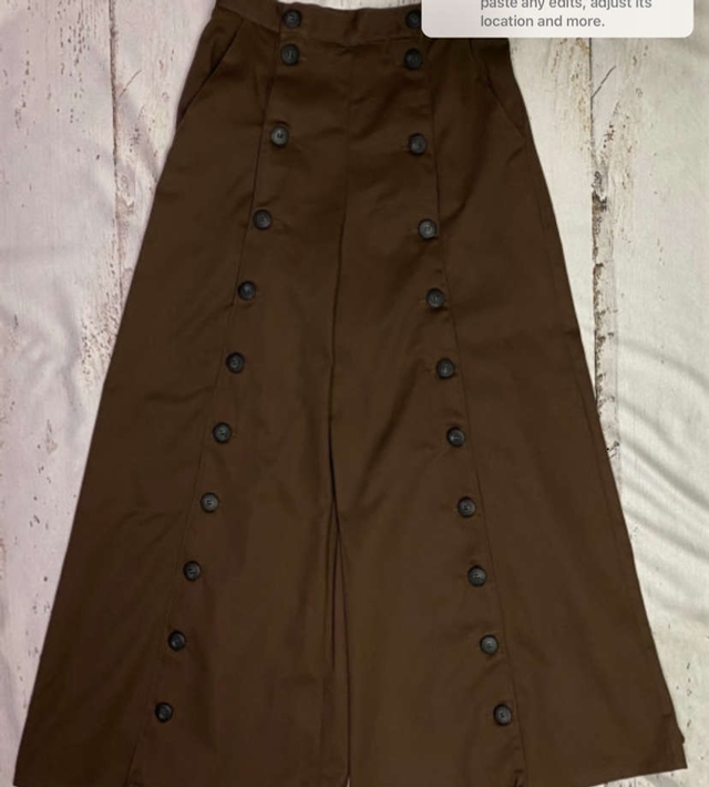Brown Button Front Riding Skirt