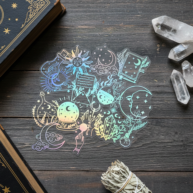 Stickers holographiques magie - Lot de 15