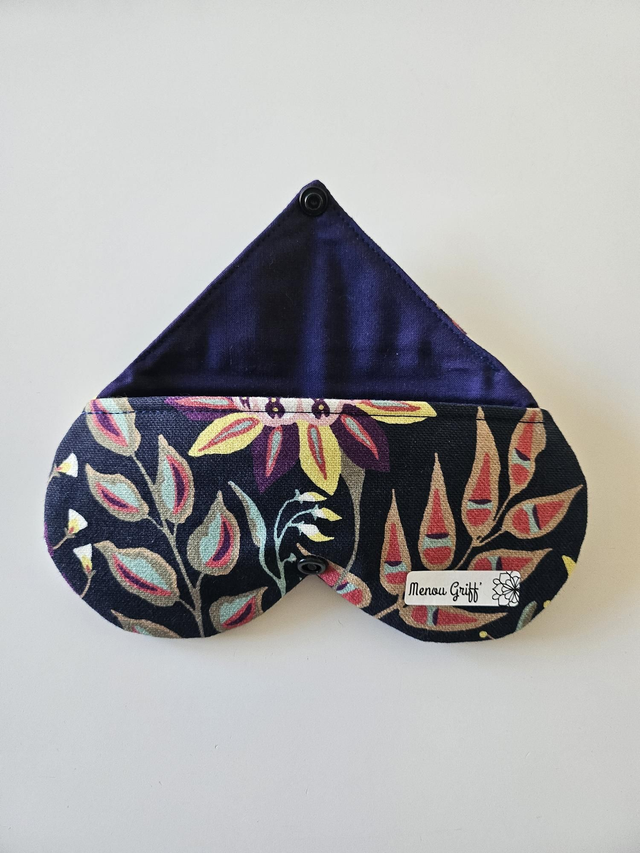 Étui à lunettes en tissu fait main - motif bleu marine