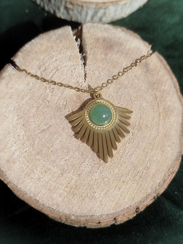 Collier Nephra  aventurine verte 