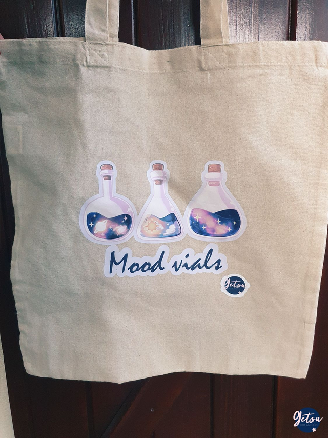 Totebag mood vials