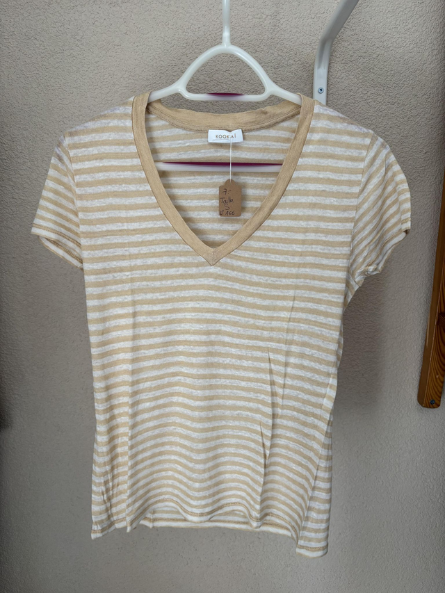 T-shirt rayé beige Kookaï (166)