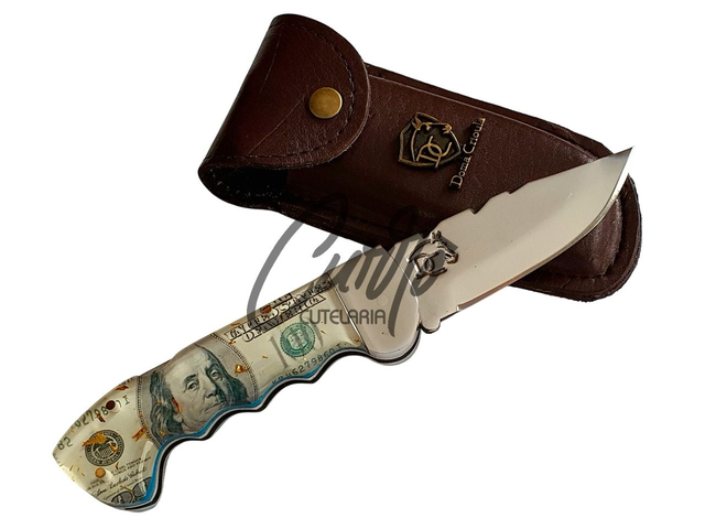 Canivete Artesanal Doma Crioula 4" 4mm Dollar com Bainha