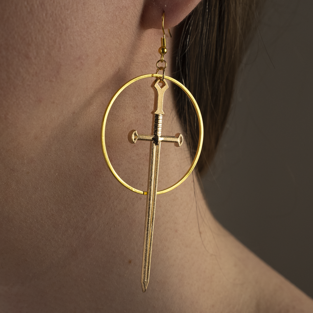 Athéna - Boucles d&#039;oreilles dorées