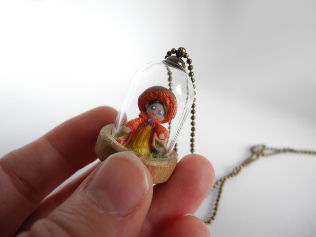 Scarletina Bolete – miniature pendant for mushroom lovers