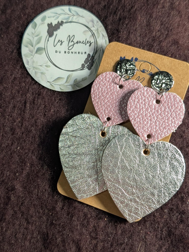 Boucles d'oreilles Marie Laure rose argenté ml051