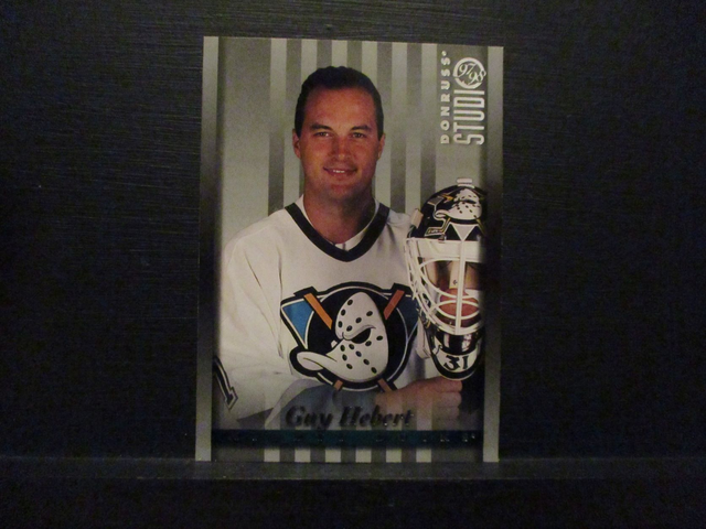 Guy Hebert - NFL 1997 Donruss Studio Ice Hockey Original Trading Card #37