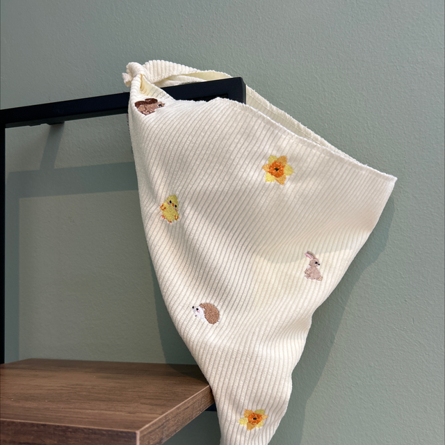 Embroidered woodland walkies bandanna 