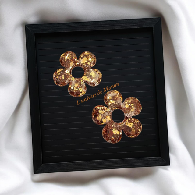 2 Pampilles fleur  (créoles interchangeables) 