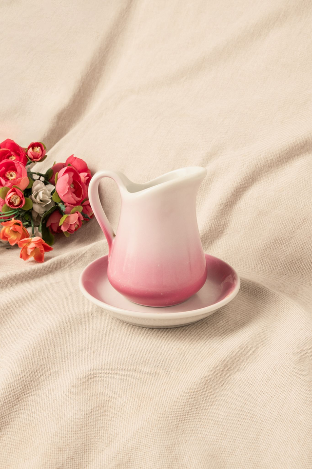 Set Latte Rose 🩷 Soucoupe &amp; Pot à lait