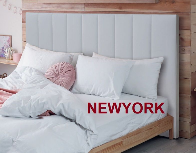 Cabezal NEW YORK con dos tapizados a elegir, polipiel blanco o tela gris perla 