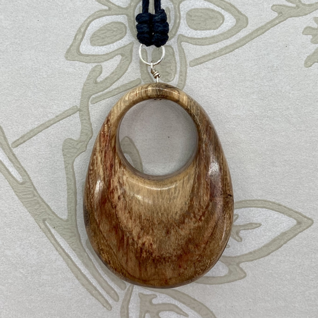 Gorse - Beautifully grained spalted gorse pendant - I was found on a walk [025-0068]