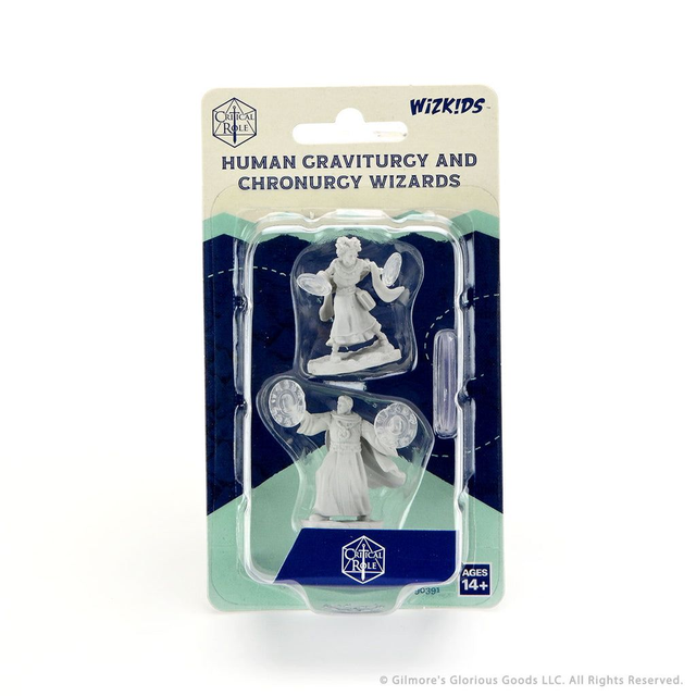 Critical Role: Human Graviturgy & Chronurgy Wizards Unpainted Miniatures