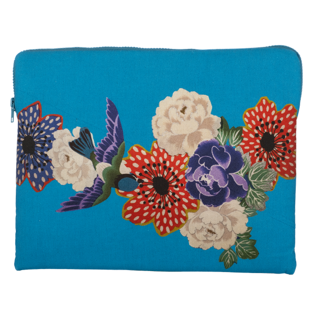 Housse Ordinateur 13 pouces - Bleu - Lin et Coton