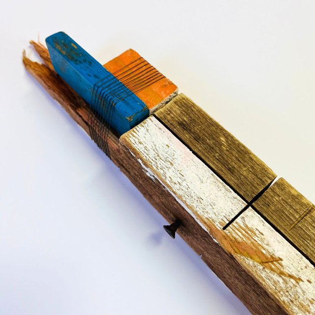 Blue Block - 3D abstract wall sculpture