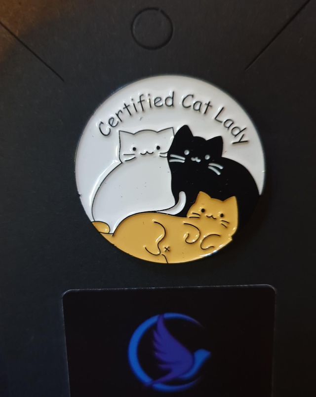 Certified Cat Lady Pin Badge 