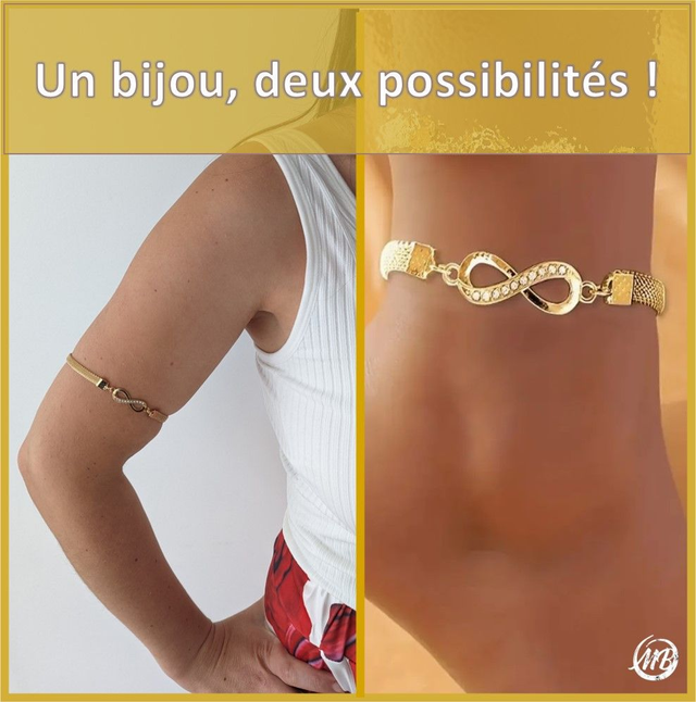 Bracelet de biceps Infini Éclatant Or