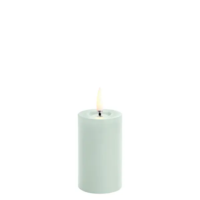 Pillar Candle Dusty Green Melted 5 x 7,5 cm