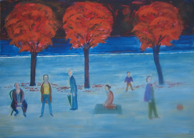 24 – Red Trees Acrylic on paper 49cm x 69cm