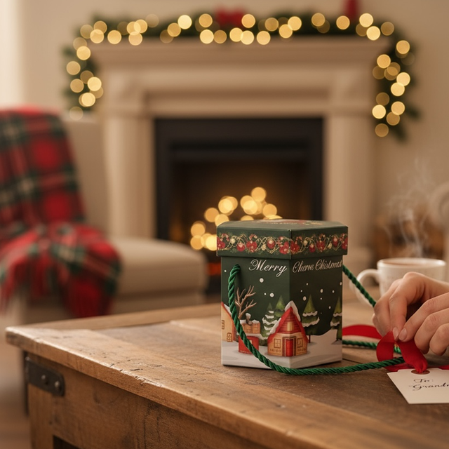 Coffret bougie mèche bois 