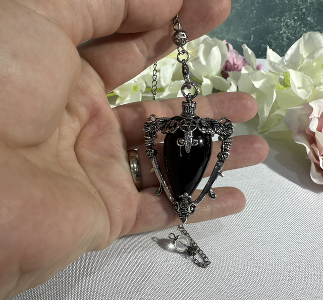 Black obsidian pendulum 