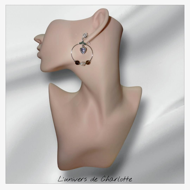 Boucles d'oreilles "Quartz fumé" BO-171