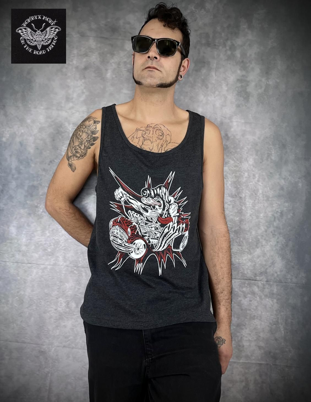 T-shirt Tank "Hot Rod Lupo" Gris asphalte
