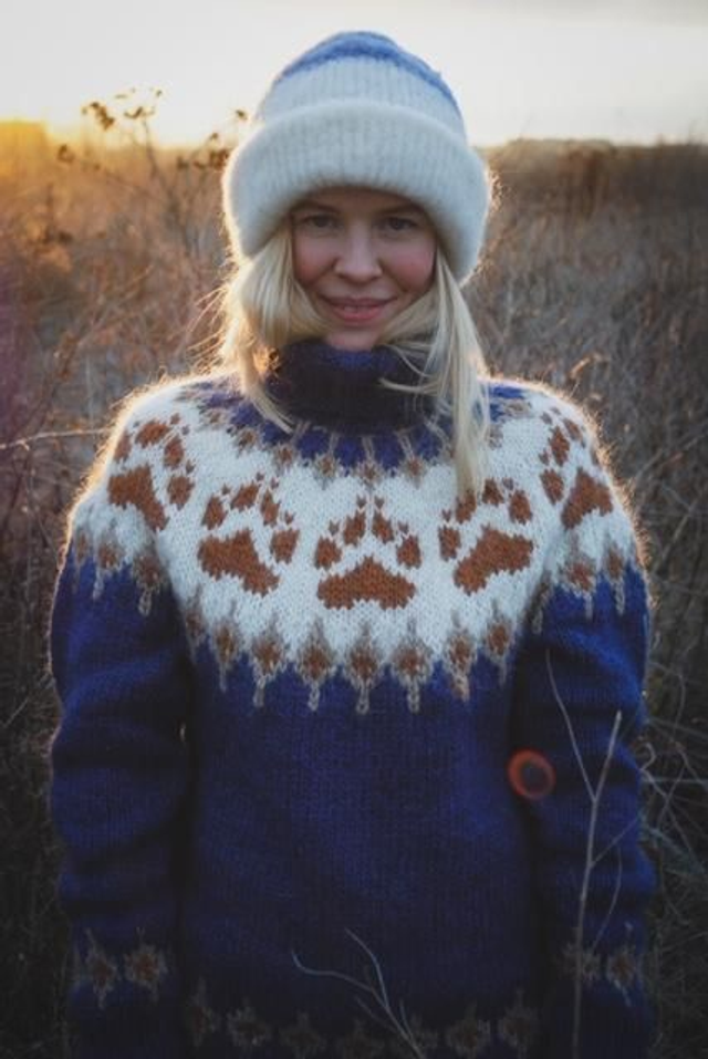 Wilderness Sweater Kit - Col 15 (Space Blue Álafosslopi) - Wool &amp; Pattern - Linka Neumann