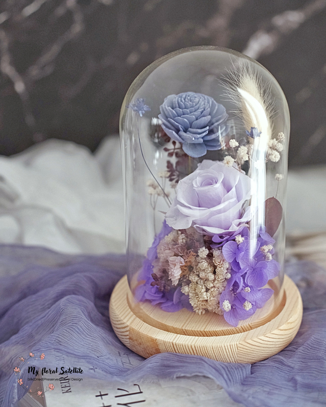 Amethyst Bloom | Garden in Glass | Preserved Bloom Arrangement